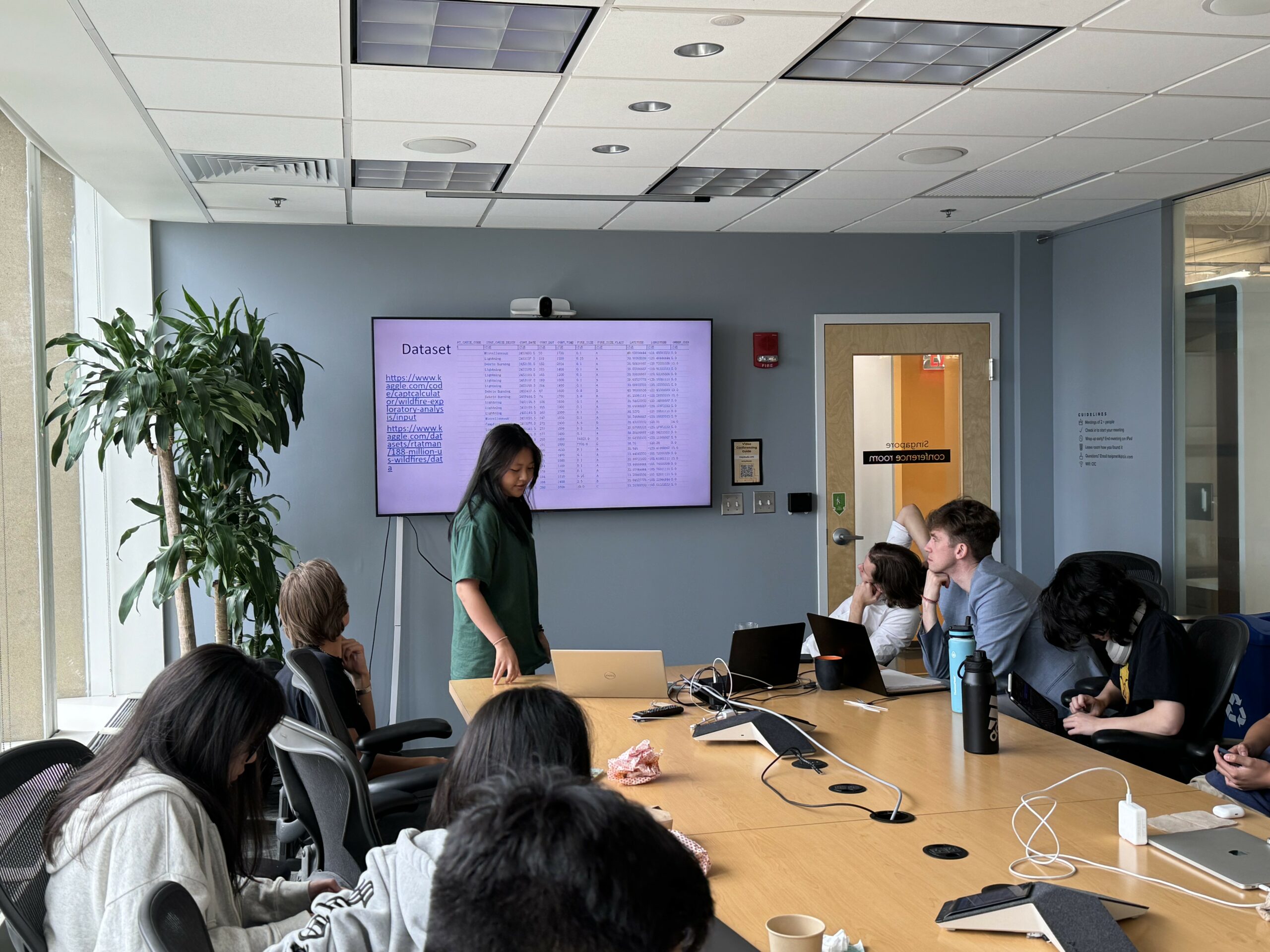 Student Elena Gao gives her presentation